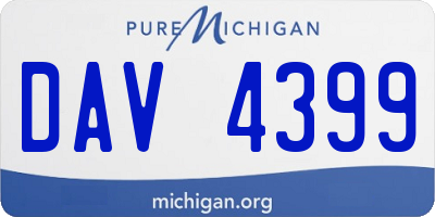 MI license plate DAV4399