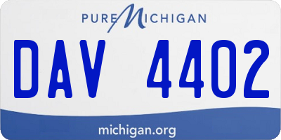 MI license plate DAV4402