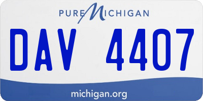 MI license plate DAV4407