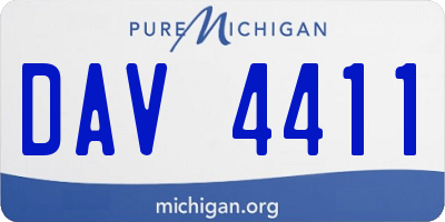 MI license plate DAV4411