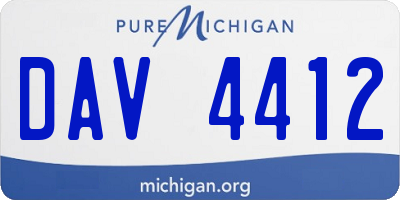 MI license plate DAV4412
