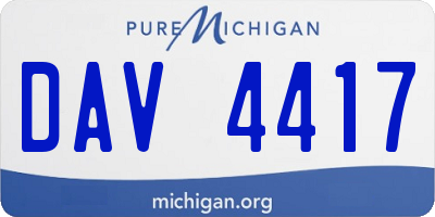 MI license plate DAV4417