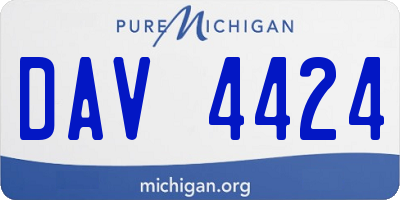 MI license plate DAV4424