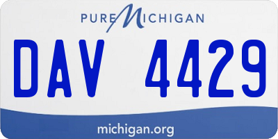 MI license plate DAV4429