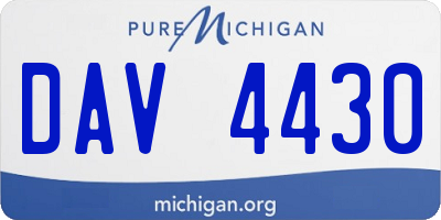 MI license plate DAV4430