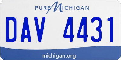 MI license plate DAV4431