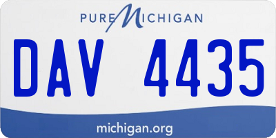 MI license plate DAV4435
