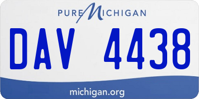 MI license plate DAV4438