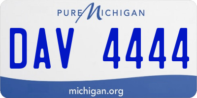 MI license plate DAV4444