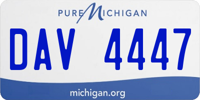 MI license plate DAV4447