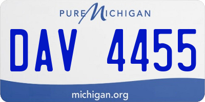 MI license plate DAV4455