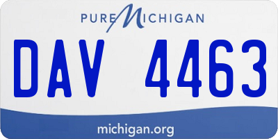 MI license plate DAV4463