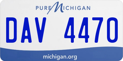 MI license plate DAV4470