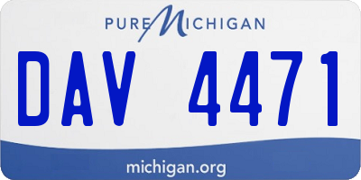 MI license plate DAV4471