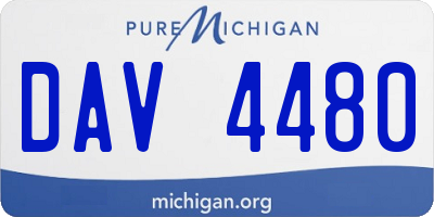 MI license plate DAV4480