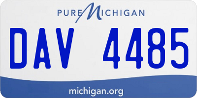 MI license plate DAV4485