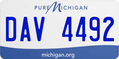 MI license plate DAV4492