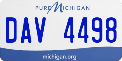 MI license plate DAV4498