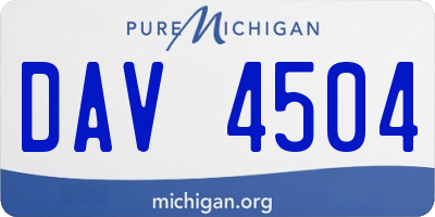 MI license plate DAV4504