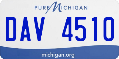 MI license plate DAV4510
