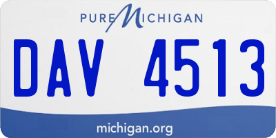 MI license plate DAV4513