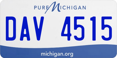 MI license plate DAV4515