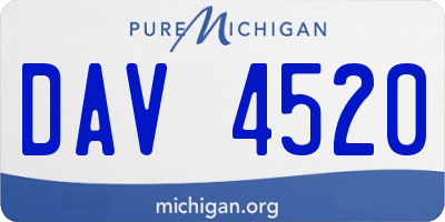 MI license plate DAV4520