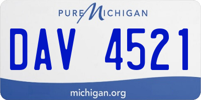 MI license plate DAV4521