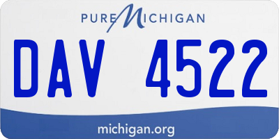 MI license plate DAV4522