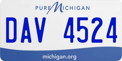 MI license plate DAV4524
