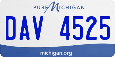 MI license plate DAV4525