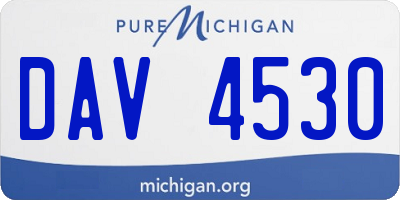 MI license plate DAV4530