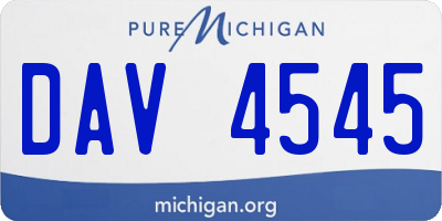 MI license plate DAV4545