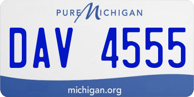 MI license plate DAV4555