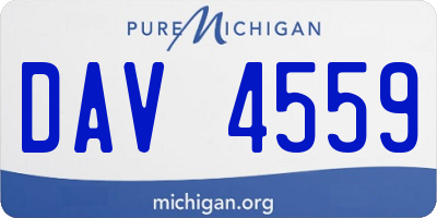 MI license plate DAV4559