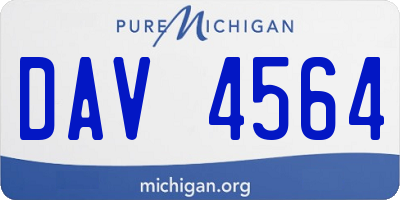 MI license plate DAV4564