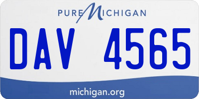 MI license plate DAV4565