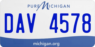 MI license plate DAV4578