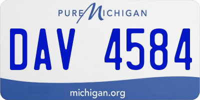 MI license plate DAV4584