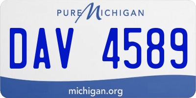 MI license plate DAV4589