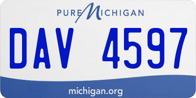 MI license plate DAV4597