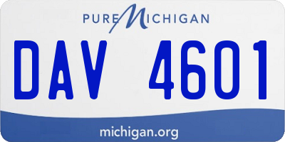 MI license plate DAV4601