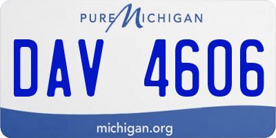 MI license plate DAV4606