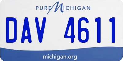 MI license plate DAV4611
