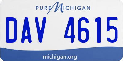 MI license plate DAV4615