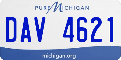 MI license plate DAV4621