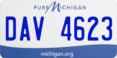 MI license plate DAV4623