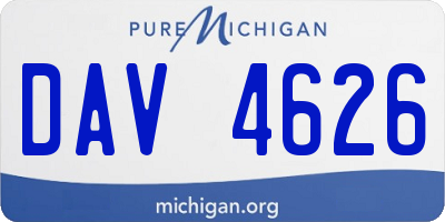 MI license plate DAV4626