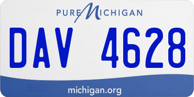 MI license plate DAV4628