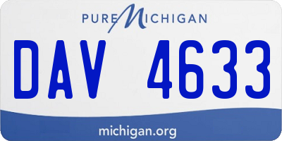 MI license plate DAV4633
